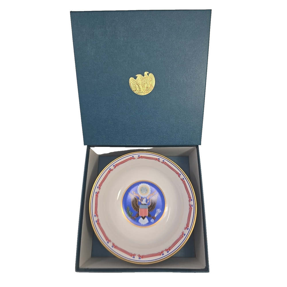 Vtg Presidential 8" bowl United States historical society Royal Windsor Coa Box